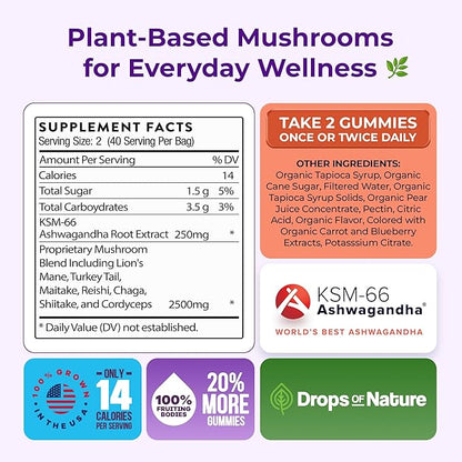 Wellafor™ Mushroom Ashwagandha Gummies