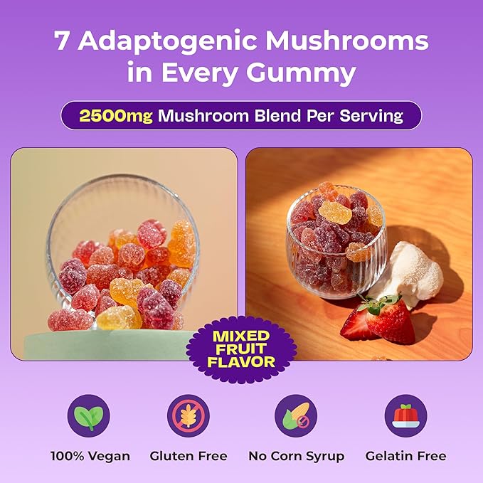 Wellafor™ Mushroom Ashwagandha Gummies